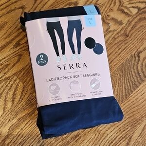 Serra Ladies 2 Pack Soft Leggings - Black